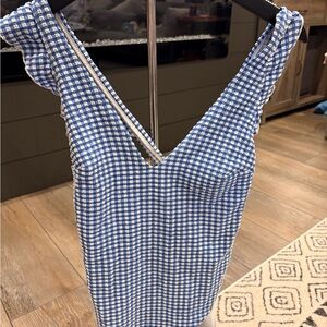 Blue Gingham Women's One Piece Swimsuit